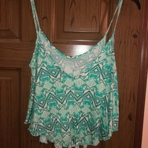 Printed emerald colored tank